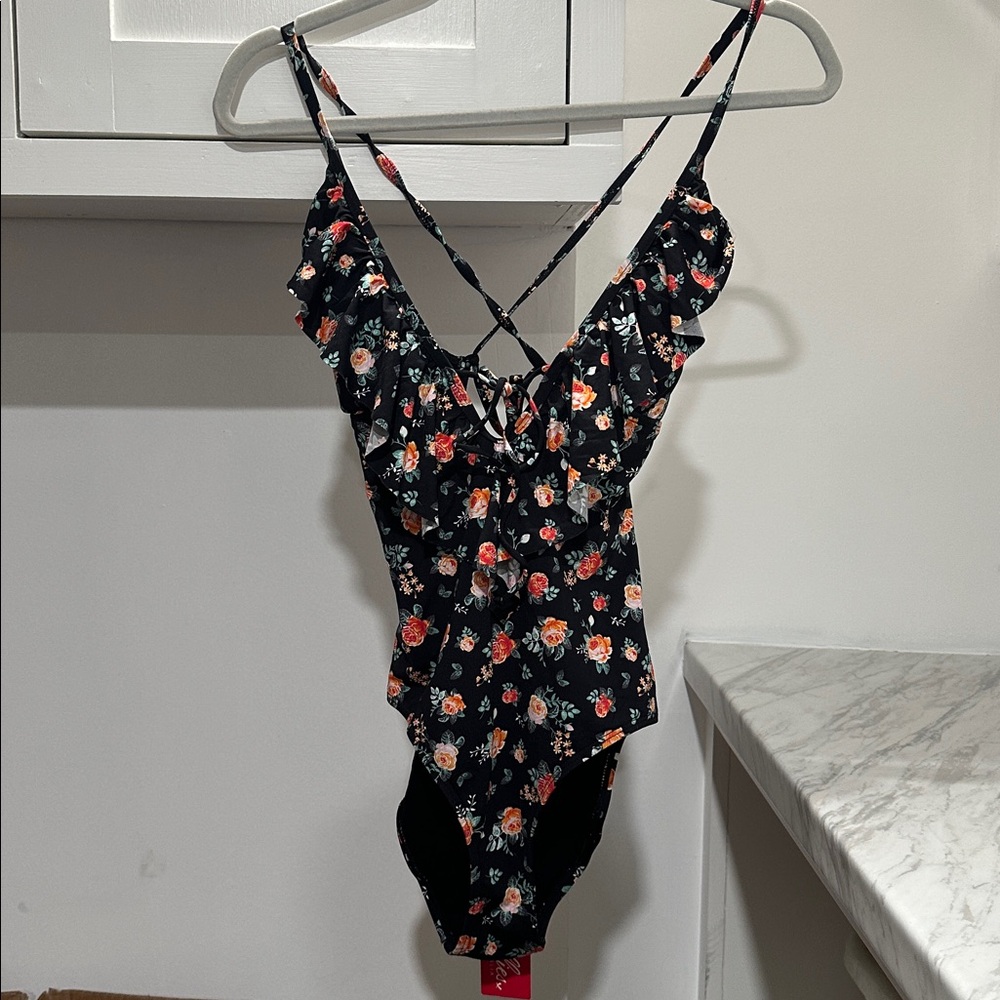 2Chillies Black Floral Swimsuit